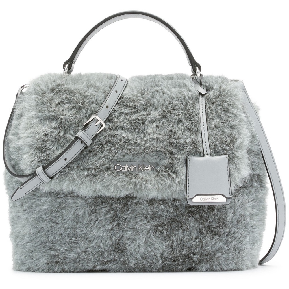 Calvin Klein Leilani Crossbody Grey Fur